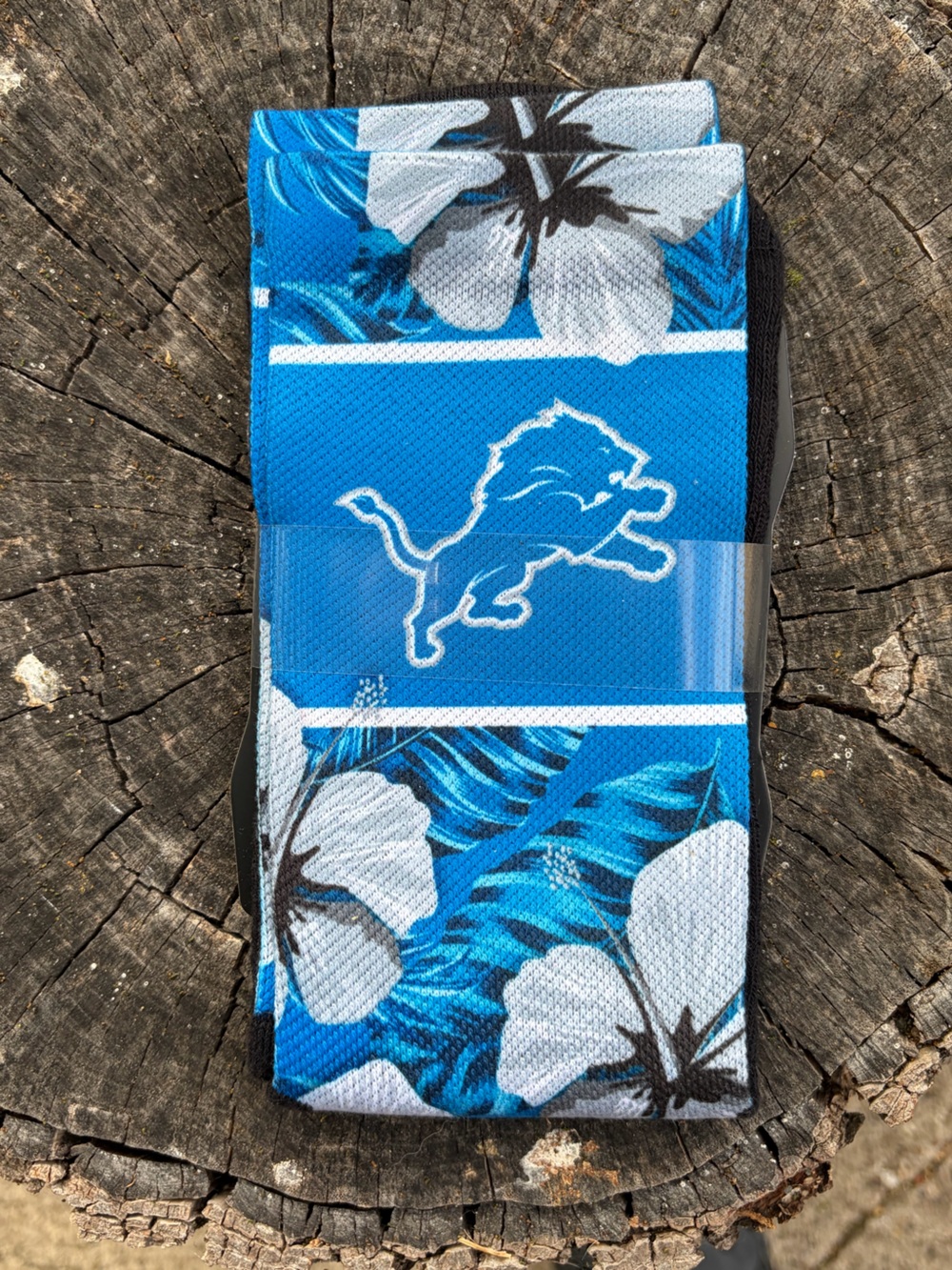 Men's Blue Floral Detroit Lions Socks